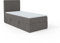 FEDVE Boxspringbett 100x200 cm Dunkelgrau - Kolorado – Dauerhaft Bett mit Bettkasten Rechts – Praktisches Einzelbett für Viele Jahr – Kopfteil Bett mit Stauraum zum Schlafzimmer