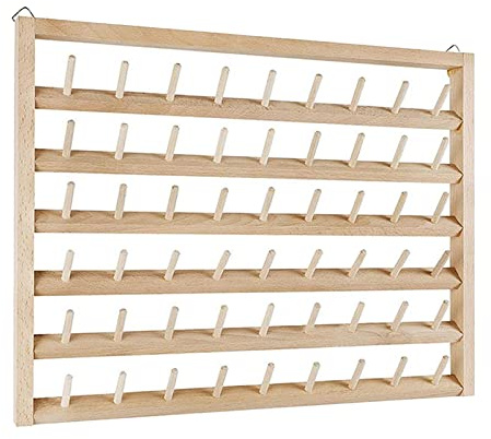 F Fityle 54-Spool Thread Rack, Wall-Mounted Thread Holder, Thread Holder Organizer for Sewing, Embroidery, Jewelry