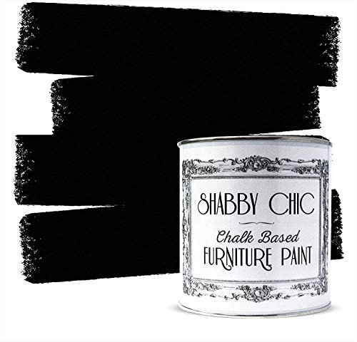 Liquorice Black Shabby Chic Chalk Based Furniture Paint Matte Finish Water-Based Highly Opaque Designed to Restore and Upscale Interior And Exterior Surfaces - Liquorice 2.5 litre