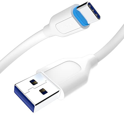 N NEWTOP Cavo CU01 Bianco Caricabatterie Compatibile Type-C USB-A Carica 2.1A Veloce Trasmissione Dati Compatibile con Samsung/Huawei/Xiaomi/OPPO/Realme e Dispositivi USB (100)