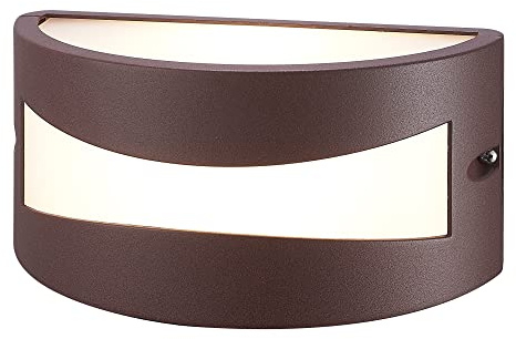 wonderlamp - Aplique de Pared para Exterior impermeable, para Jardín, Terraza, Garaje, color Marrón Óxido, Bombilla E27