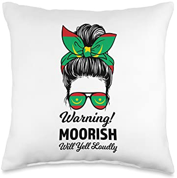 warning! moorish will yell loudly Moors Sri Lanka Throw Pillow