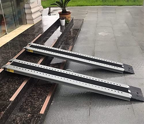 Rollstuhlrampe, tragbare, rutschfeste Schwellenrampe für Stufen, Treppen, Türen, Roller, strapazierfähige Laderampe aus Stahl, Kapazität 660 lbs (Size : 120cm/4ft)