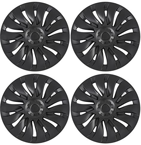 Elprico 4 Stück 19 Zoll Radkappen Set,Auto-Radnabenabdeckung Vollumhüllung Felgenschutz Ersatz für Model Y 2020 bis 2023