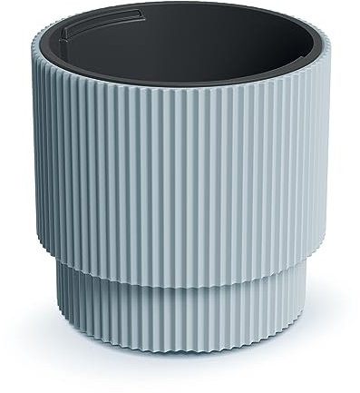 Tymar Blumentopf mit Einsatz, Blumenkübel aus Kunststoff, Übertopf, Pflanzkübel Gross (DBMIN Grau,ø 40 cm)