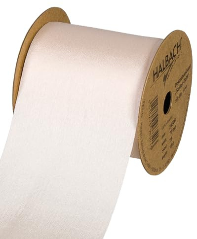 Halbach Sidenband, presentband, sidenutseende (vegan) | bredd 70 mm, längd 10 m | bandband med diskret sidenglans, | för festliga tillfällen | färg: rosa