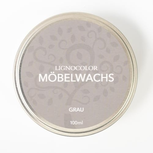 Lignocolor Möbelwachs (Grau, 100 ml) | natürlicher Schutz für Holz & Möbel | ideal für unbehandelte und gestrichene Holzoberflächen