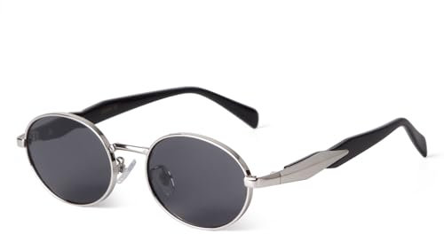 ADEWU Oval Sonnenbrille Damen Vintage Retro UV400 Schutz Sonnenbrillen Herren Metall Rahmen
