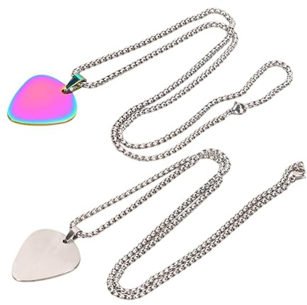 Gitarrplektrum hänge, bas plektrum halsband - 2x gitarr plektrum hänge, musikaliska smycken, för smycken för musikälskare gitarrälskare