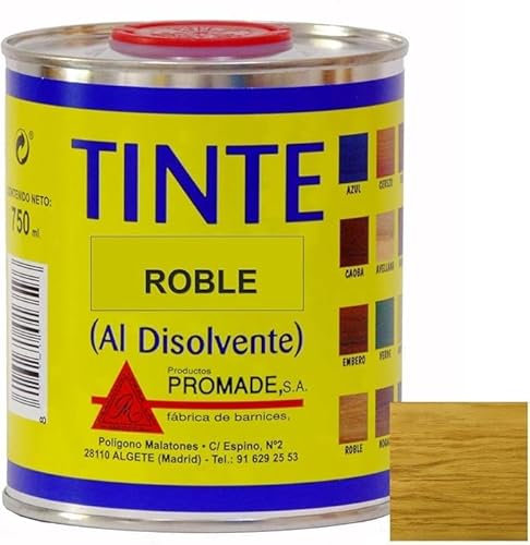 Promade - Tinte al disolvente para teñir la madera. (750 ml, Roble)