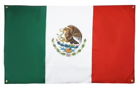 AZ FLAG Flagga Mexiko 150x90 cm Banér Mexikansk Lätt Polyester 4 Öljetter | Inomhusbruk dekorativ flagga México dubbelsydda sömmar och förstärkta kanter med metallöljetter