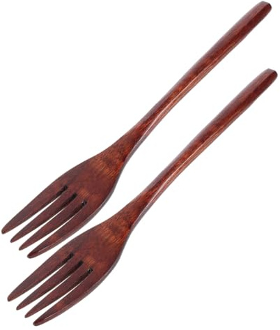 Luxshiny 2piezas Tenedores De Madera Para Ensalada Con Mango Ergonómico Para Cocinar y Servir Utensilios De Cocina Naturales y Multifuncionales Para Mezclar y Comer Healthy Food
