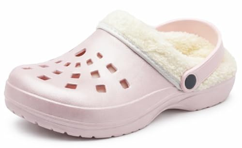 AB Hats and Accessories Womens Fur Lined Clogs Slip On House Shoes Comfort Cosy Soft Mules Slippers