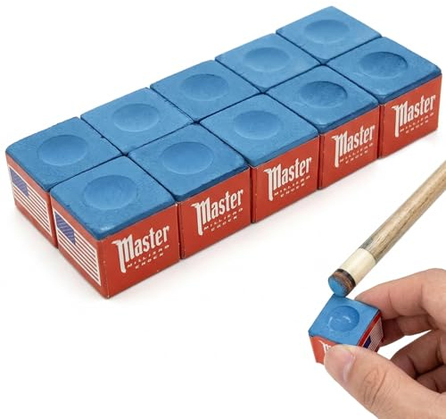 10 Stück Billard Kreide Blau, Professionelle Billardkreide für Pool & Snooker, Billard Zubehör Set für Optimale Haftung und Präzision am Queue, Billiard Kreide Würfel