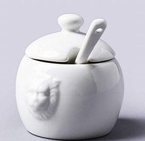 Porcelaine Pot De Moutarde Avec Une Cuillère - Lave-Vaisselle!