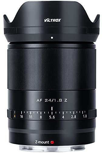 VILTROX 24 mm F1.8 Z-Mount Weitwinkel-Objektiv für Nikon Z5 Z50 Z6 Z6II Z7 Z7II ZFC (Vollformat, Autofokus), Schwarz