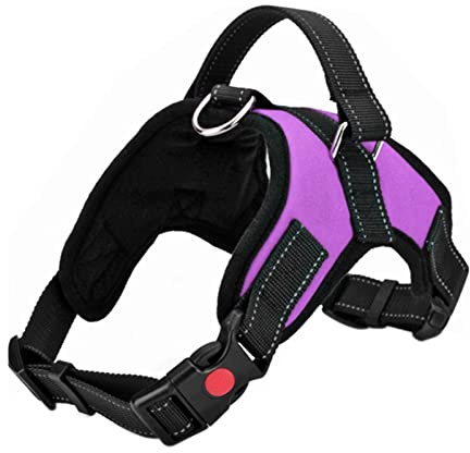 FYY Dog Harness No Pull, Breathable Adjustable Pet Vest, Reflective Oxford Easy Control Dog Harness with Sturdy Handle for Small Medium Large Dogs M-Purple