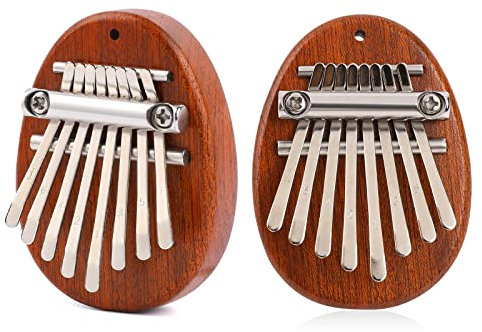 2 Stück Mini Kalimba mit 8 Tasten,Daumen Musikinstrument mit 8 Tasten,Thumb Piano Tragbare Kalimba Instrument Daumenklavier für Erwachsene Anfänger Kinder