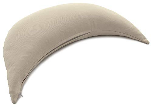 Halbmond mit Bio-Hirseschalen Köper rohweiß - Hirsekissen | direkt befüllt