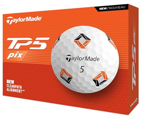 TaylorMade TM24 TP5 pix golfbollar 12 bollpaket vit