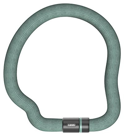 ABUS Kettenschloss Goose Lock 4204K - biegsames, klapperfreies Fahrradschloss aus gehärtetem Stahl - 4 mm starke Stahlkette, 28 mm Gesamtdurchmesser - 110 cm lang - mit Schlüssel - Hellgrün