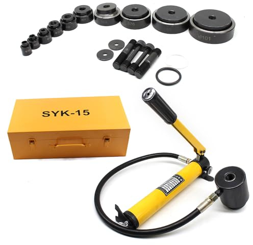 Perforatrice hydraulique pour tôle hydraulique - Kit de perforation hydraulique - Presse d'atelier - Pompe hydraulique - Presse hydraulique - Presse hydraulique - En métal - Industriel
