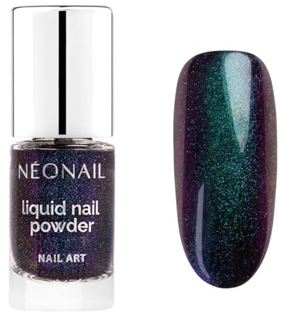 NEONAIL Liquid Nail Powder Chameleon 01 - Flüssiger Nagelpuder - Chrome Nail Powder - Glitzer Nägel Puder - Nail Art - Nageldesign Zubehör - Glitter Powder - Chrom Nagelpuder - Violett, Blau - 6,5 ml