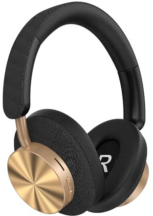 Next Destination Auriculares Inalámbricos de Diadema Bluetooth 5.3, Bajo Potente, Batería 40H, Ajustables, Deportivo, Cancelación de Ruido, Cascos Supraaurales Wireless Headphones Over-Ear Negro