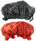 Lot de 2 bonnets de douche étanches pour femme - Double couche - Pour une utilisation principale - Salle de bain - Pour femme et fille - SPA - Rouge + noir