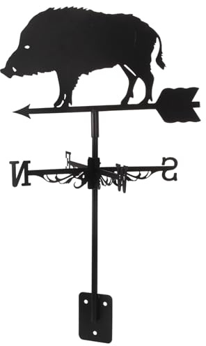 BAZEITFLOW Girouette de Jardin Indicateur de Direction Vent Décoration Extérieure Durable pour Toit Garage Accessoire de Jardin Élégant Design Animaux Sanglier