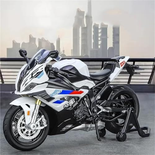 HFMXZHI Modèle réduit de Moto Modèle Réduit De Moto pour BMW RRS1000 en Alliage 1/12 Collection Son Et Lumière, Cadeaux Décoratifs(White)
