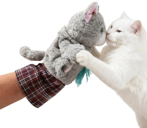 Katzenhandschuh - Spielerische Wrestling-Handpuppe, interaktives Trainings-Stimulationswerkzeug, lustige Übungsaktivität, schützendes Pfotenabdeckungsdesign, Haustierausrüstung für Kätzchen