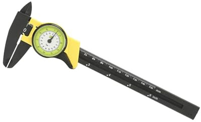 Generic Calibrador Vernier con Esfera de Plástico, Herramienta de Medición Precisa para Profesionales, Calibre de 0-150 Mm para Taller/plástico de Ingeniería (Amarillo (imperial))