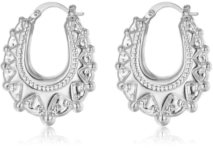 Silver Plated 30mm Oval Gypsy Creole Hoop Earrings for Women – Lightweight High Polish Statement Jewellery – 10.5g Pair