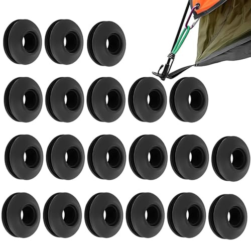 XUZOPIM 20 Pièces Oeillets Pour Bâches, Oeillet De Bâche Auto Bloquants En Plastiques, Oeillet Pour Bâche Pour Bâche De Protection Pour Piscine, Rideau, Tente(Noir)