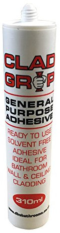 Clad Grip Adhesive For Bathroom Wall Cladding & Ceiling Panels Qty 6 Tubes 310ml By DBS