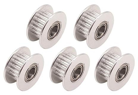 WINSINN GT2 Umlenkrolle 20 Zähne 5mm Bohrung 6mm Breite Timing Pulley Rad Aluminium für 3D Drucker (5er Pack)