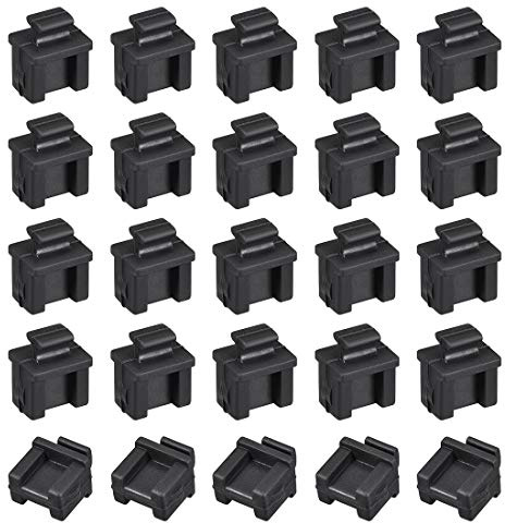 sourcing map 20pcs SFP Silicona Protectores Tapa 14mmx12mmx17mm Negro