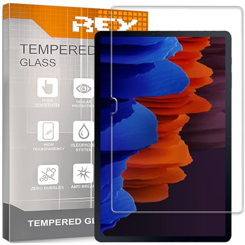 REY Pack 2X Pellicola salvaschermo per Samsung Galaxy Tab S7+ 5G - WiFi 12,4 - Tab S9+ 12,4 - Tab S10+ 12,4, Vetro temperato, di qualità Premium