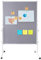 DEVELOP Metaplanwand Groß – Mobile Moderationstafel aus Filz mit Rollen, Klappbar & Doppelseitig Benutzbar Pinnwand Room Divider für Projektarbeit & Meetings, 120x150 cm Grau
