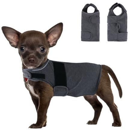 Hi Sprout Beruhigungsweste für Hunde, Feuerwerk, Gewitter, Trennung, Stressabbau, Anti-Angst-Jacke für Hunde, Grau, Größe M