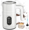 Espumador de leche eléctrico, 5 en 1, inducción, 350 ml, calentador de leche eléctrico para capuchino, café con leche, chocolate caliente y espumas de leche fría, Milk Frother (blanco)