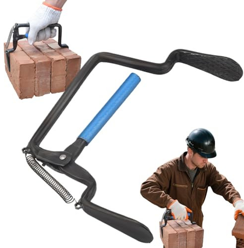 Pinzas portátiles para ladrillos, garra de acero resistente para levantar ladrillos, ayuda para transportar proyectos de construcción con asas cómodas para renovación del hogar