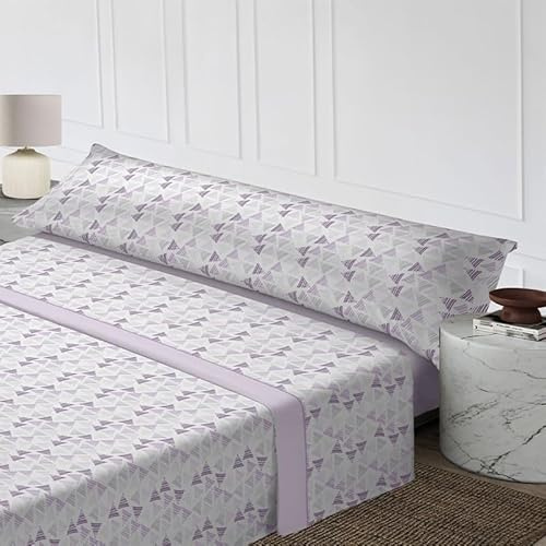 Rufino Díaz Juego Sábanas 3 Piezas Verano Teresa (Lila - 135 cm) - Taco Extra Suave para Adultos e Infantil - Sensación acogedora y de Confort