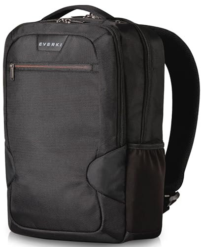 Everki Studio Slim Laptop Rucksack bis 15-Zoll MacBook Pro, 14 Liter – schlanker Reise- & Arbeitsrucksack – Business Schwarz (EKP118)