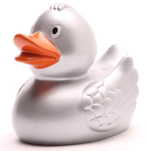 Duckshop - Paperella per il bagno, color argento, lunghezza:8 cm