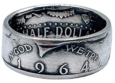 Coin Ring | AUTHENTIC /1964 Silver Kennedy Half Dollar Coin Ring