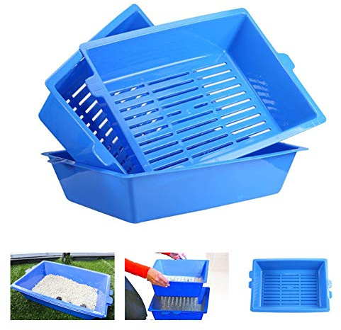 Cat Litter Box With 3 Sifting Trays - Self Cleaning, Reusable, Scoop Free, Easy to Clean Litter Pan for Cats