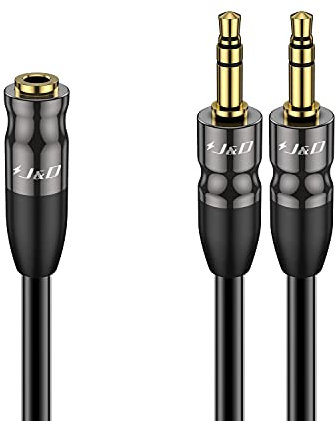 J&D 3,5 mm zu Dual 3,5 mm Kabel, Vergoldet Joint Kupfergehäuse Heavy Duty 3,5mm 1/8 TRS Weiblich auf 2 x 3,5mm 1/8 TRS Männlich Y-Splitter Audio Adapter Kabel - 0,6 Meter