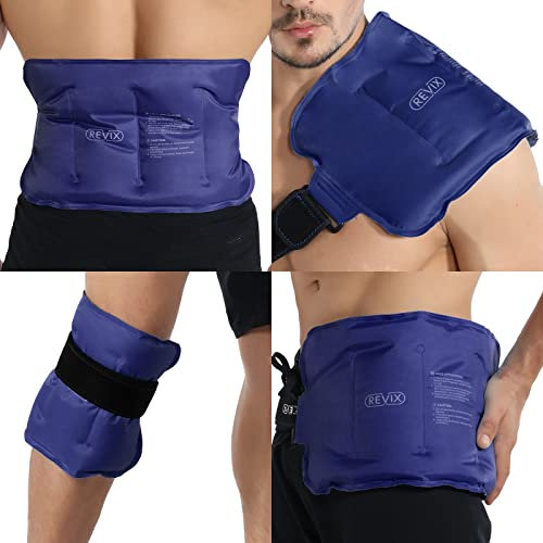 REVIX Reusable Ice Pack for Injuries and Pain Relief (16X9)- Freeze Gel & Soft Plush Lining Ice Wrap for Shoulder, Back, Hip, Arm & Knee, Cold Compress Therapy for Swelling